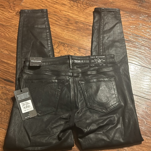 True Religion Jennie High-Rise Curvy Coated skinny Jeans in Onyx NWT - Picture 8 of 9